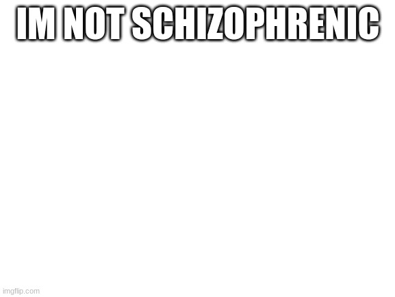 Blank White Template | IM NOT SCHIZOPHRENIC | image tagged in why | made w/ Imgflip meme maker