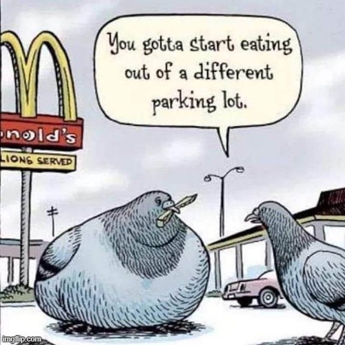 Proof McDonald's Fries are Best | image tagged in vince vance,mcdonald's,fat,pigeon,cartoon,comics | made w/ Imgflip meme maker