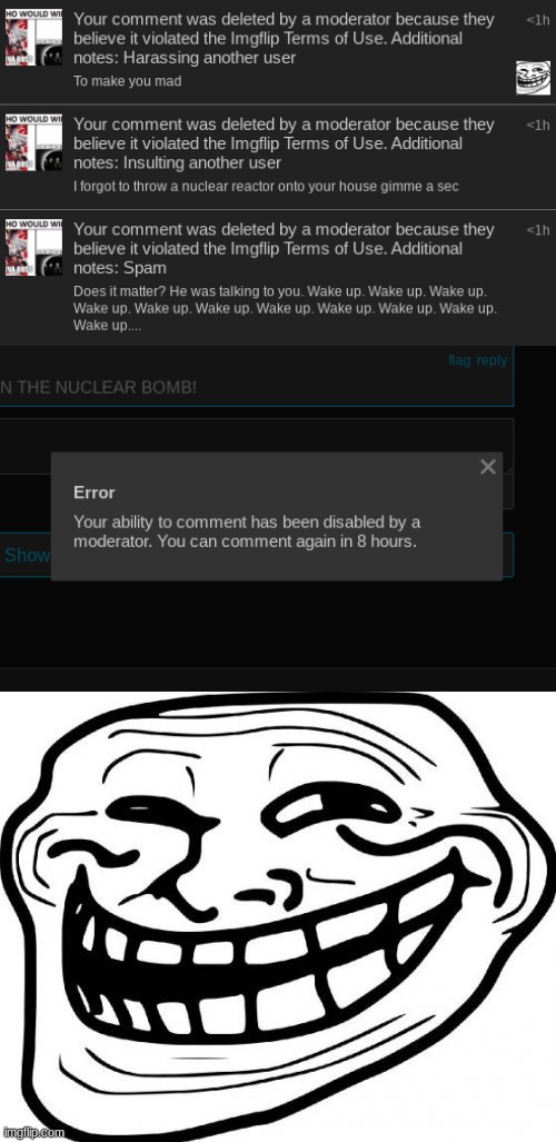 lol now I'm banned | image tagged in memes,troll face | made w/ Imgflip meme maker