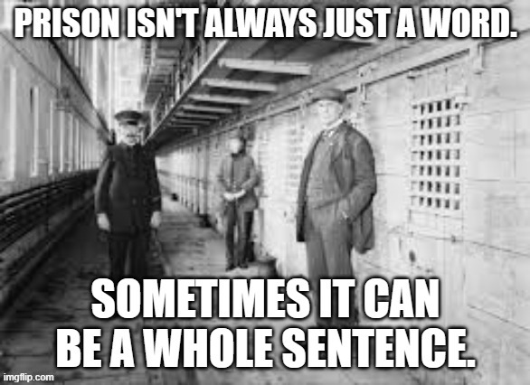 meme by Brad prison sentence | image tagged in fun,funny meme,humor,criminals | made w/ Imgflip meme maker
