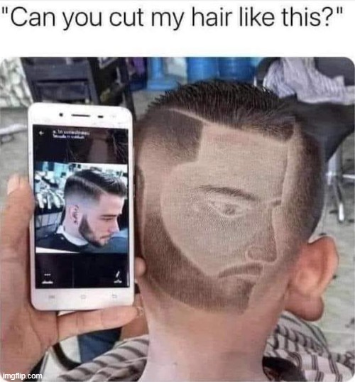 I mean.... kind of? | image tagged in memes,funny,haircut,you had one job | made w/ Imgflip meme maker