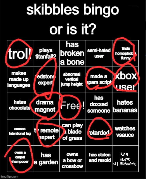 Skibbles kys bingo | image tagged in skibbles kys bingo | made w/ Imgflip meme maker