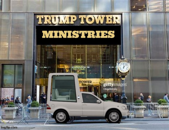 Trump Tower Ministries NYC | image tagged in trump tower,donald trump,tax scam,maga,church,trump's cult | made w/ Imgflip meme maker