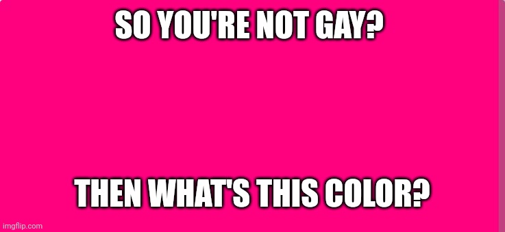 SO YOU'RE NOT GAY? THEN WHAT'S THIS COLOR? | made w/ Imgflip meme maker