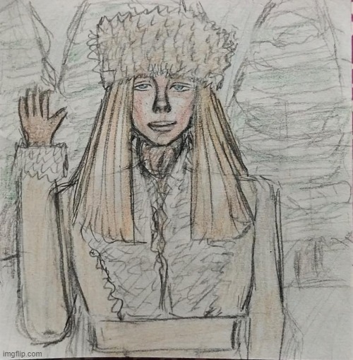 Scandinavian Girl Waving | image tagged in girl,blonde,blueeyes,drawings,color,scandinavian | made w/ Imgflip meme maker