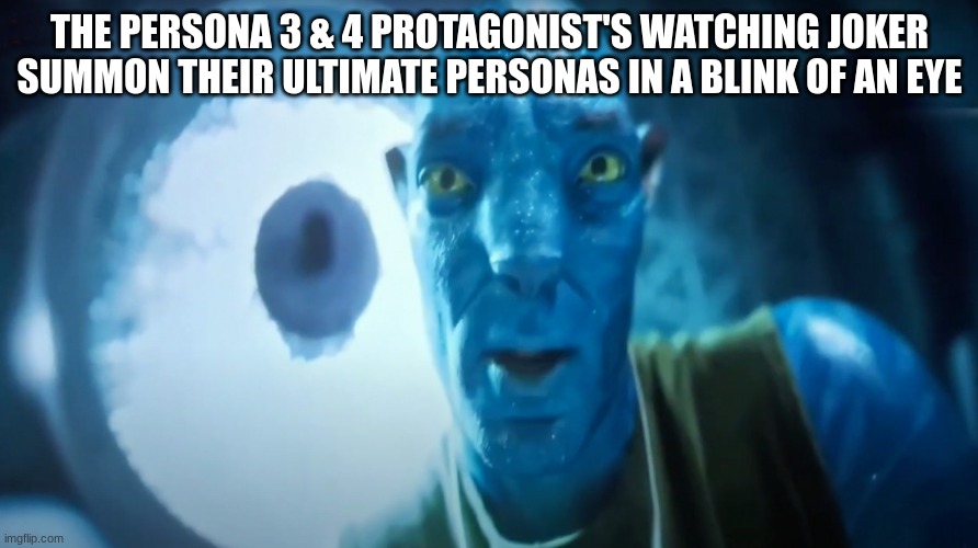 fr tho | THE PERSONA 3 & 4 PROTAGONIST'S WATCHING JOKER SUMMON THEIR ULTIMATE PERSONAS IN A BLINK OF AN EYE | image tagged in staring avatar guy | made w/ Imgflip meme maker