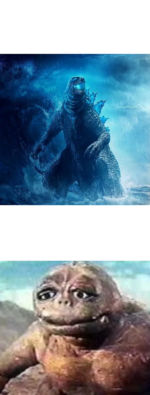 High Quality Godzilla Comparison Blank Meme Template