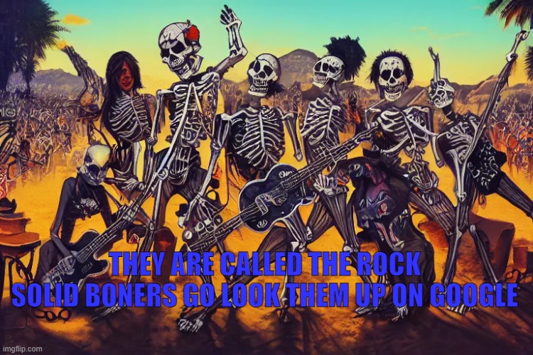 THEY ARE CALLED THE ROCK SOLID BONERS GO LOOK THEM UP ON GOOGLE | made w/ Imgflip meme maker