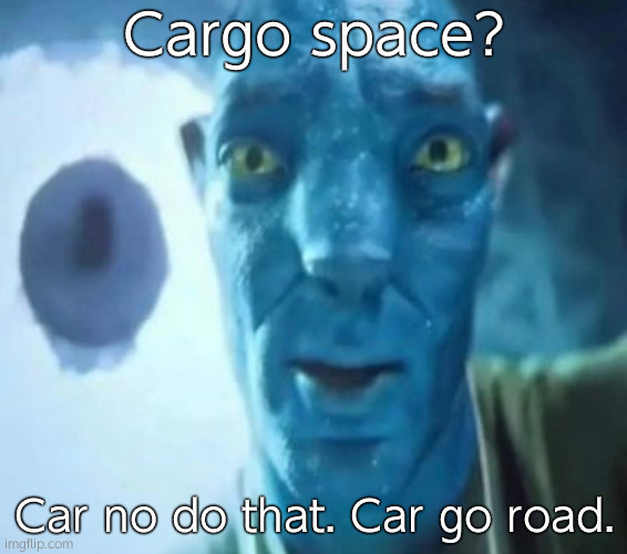 Avatar guy | Cargo space? Car no do that. Car go road. | image tagged in avatar guy | made w/ Imgflip meme maker