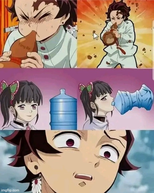 image tagged in anime,meme lucu,tanjiro | made w/ Imgflip meme maker