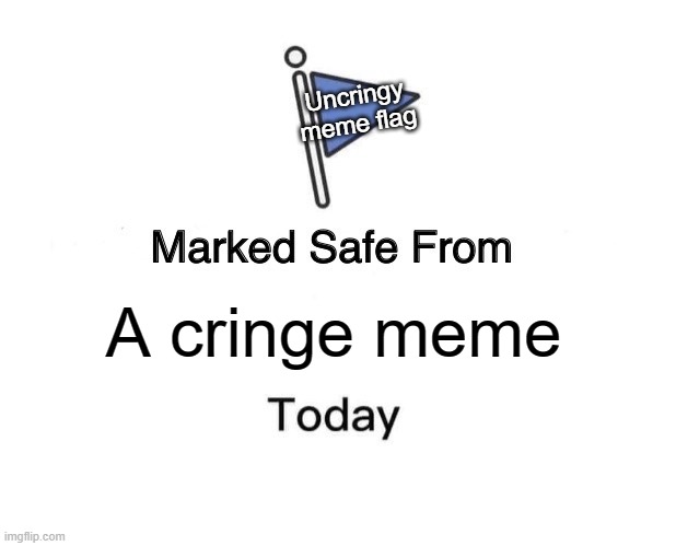 You're welcome my fellow memer | Uncringy meme flag; A cringe meme | image tagged in memes,marked safe from,cringe,funny,dank memes,funny memes | made w/ Imgflip meme maker