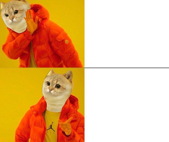 High Quality Drake Cat Hotline Blank Meme Template