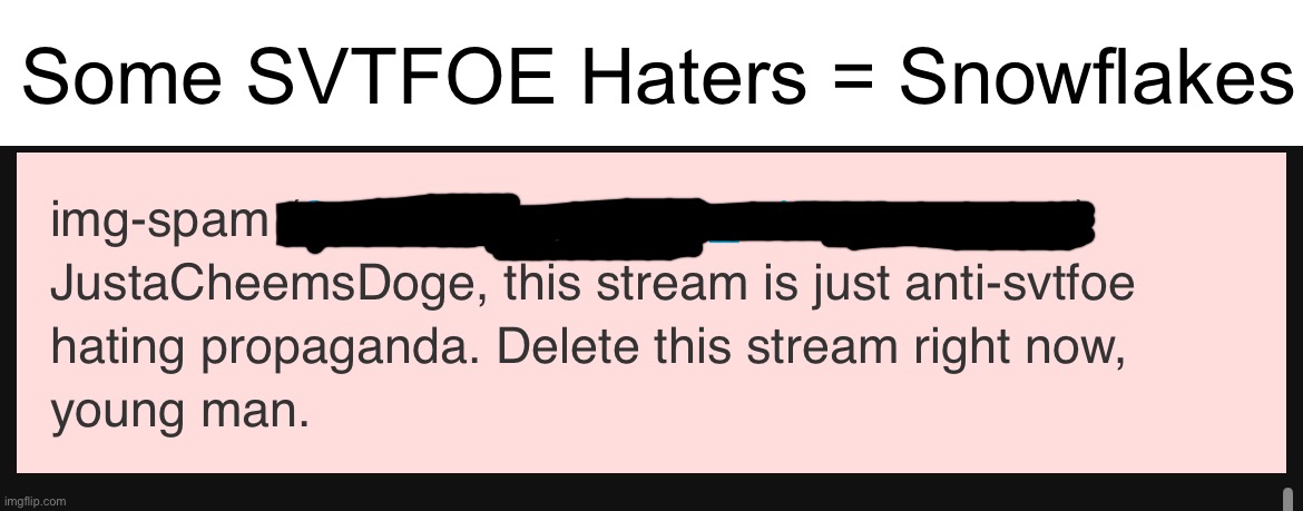 Looks like Some SVTFOE Haters Are Snowflakes Now | Some SVTFOE Haters = Snowflakes | image tagged in snowflake | made w/ Imgflip meme maker
