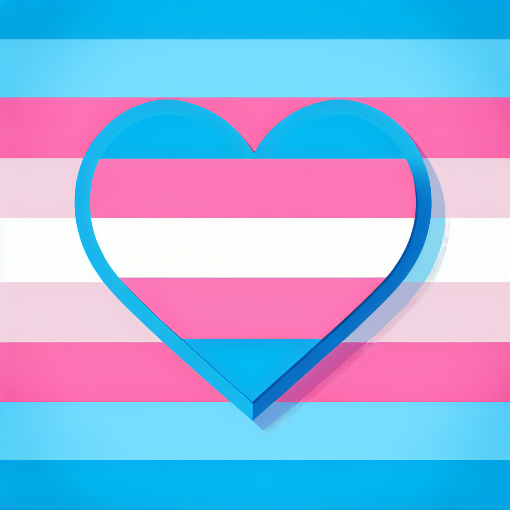 trans flag background colors with heart Blank Meme Template