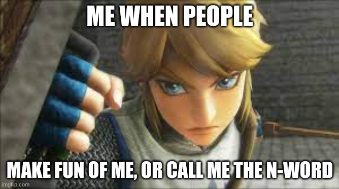 upset link | ME WHEN PEOPLE; MAKE FUN OF ME, OR CALL ME THE N-WORD | made w/ Imgflip meme maker