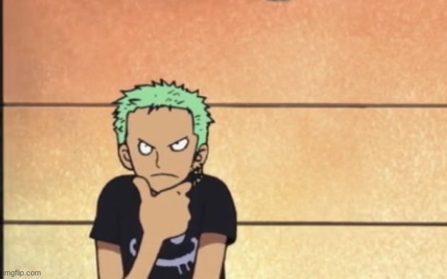 Zoro thinking | image tagged in zoro thinking | made w/ Imgflip meme maker