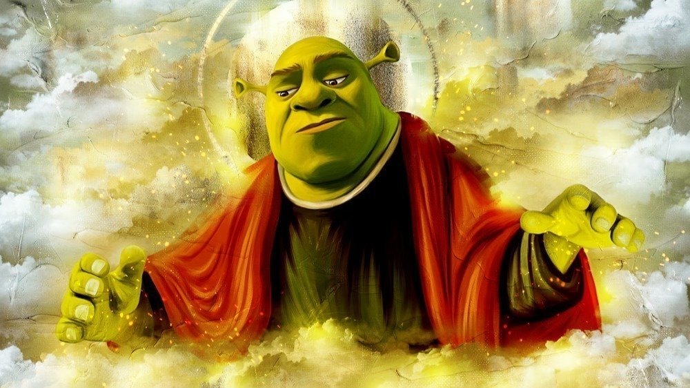 High Quality God shrek Blank Meme Template