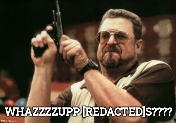 Imagine that redacted as any word you please | WHAZZZZUPP [REDACTED]S???? | image tagged in memes,am i the only one around here | made w/ Imgflip meme maker