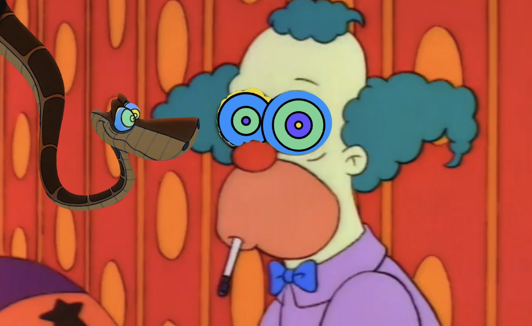 High Quality Kaa and Krusty the Clown (Fixed) Blank Meme Template