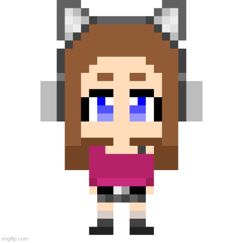 some pixel art i did of my friend (she's a gamer, doesn't stream/record tho) | made w/ Imgflip meme maker