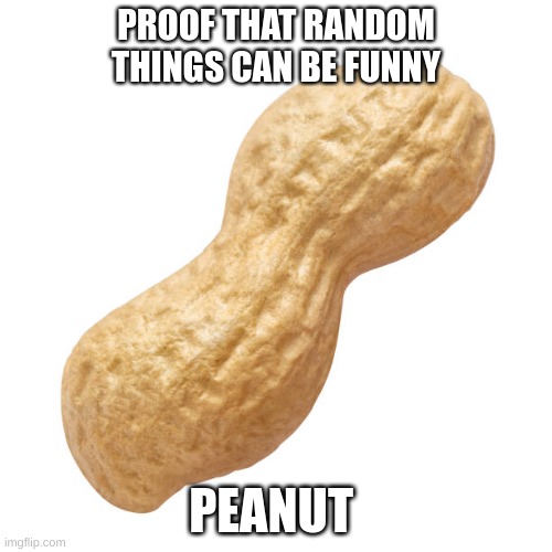 peanut | PROOF THAT RANDOM THINGS CAN BE FUNNY; PEANUT | image tagged in pie charts | made w/ Imgflip meme maker
