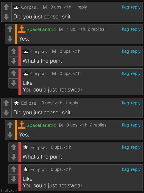 like you could not just swear | made w/ Imgflip meme maker
