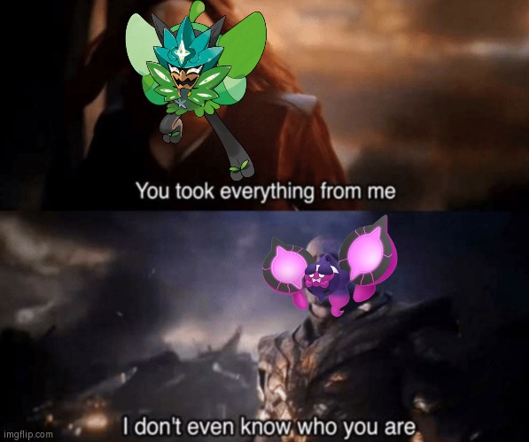 If you choose Ogerpon against Pecharunt, she will be a angery Ogerpon. | image tagged in you took everything from me - i don't even know who you are,memes,funny,pokemon | made w/ Imgflip meme maker
