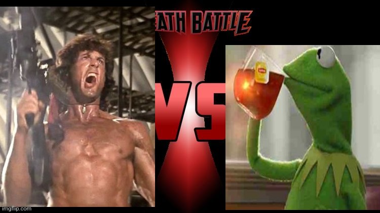 Rambo Vs Kermit | image tagged in death battle | made w/ Imgflip meme maker