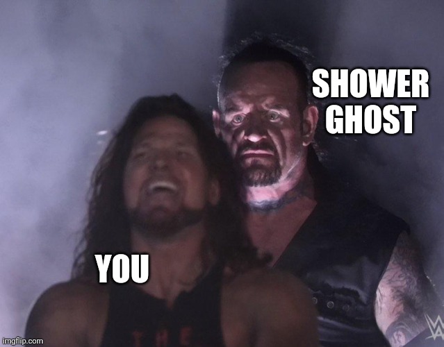 undertaker | SHOWER GHOST YOU | image tagged in undertaker | made w/ Imgflip meme maker