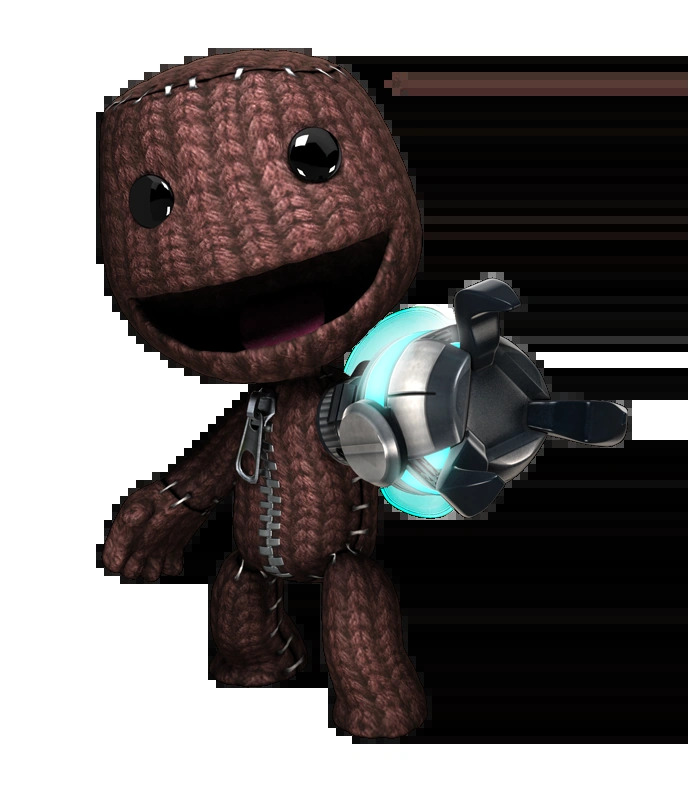 High Quality Sackboy with Grappling Hook Blank Meme Template