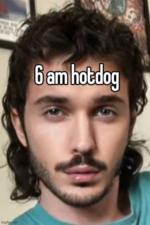 6 am hotdog | image tagged in 6 am hotdog | made w/ Imgflip meme maker