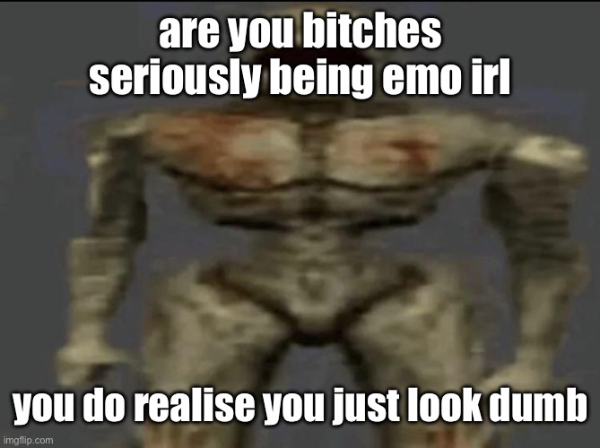 welcome to the 21st century guys | are you bitches seriously being emo irl; you do realise you just look dumb | image tagged in filth | made w/ Imgflip meme maker