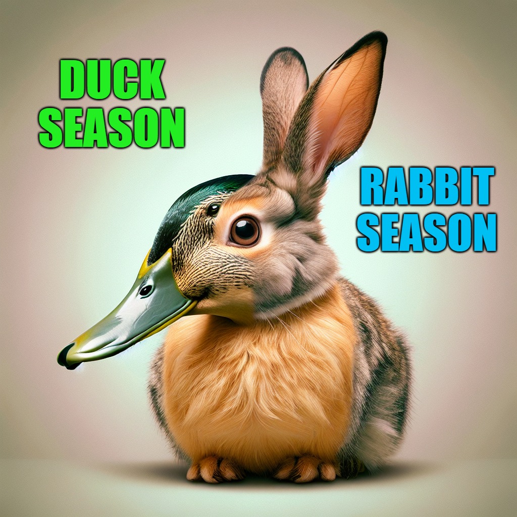 duck season | DUCK SEASON; RABBIT SEASON | image tagged in rabbit season,duck season,kewlew | made w/ Imgflip meme maker