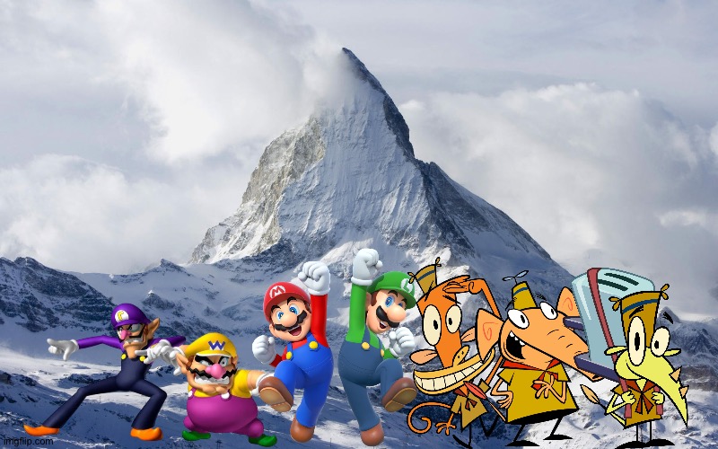 Wario and Friends die in each other's arms because of a avalanche on a snow mountain while hiking | image tagged in mountain peak snow,wario dies,crossover | made w/ Imgflip meme maker