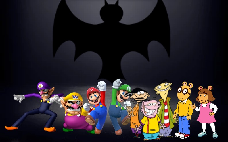 Wario and Friends dies by a Giant Bat while exploring in a haunted house's dim room | image tagged in dim room,wario dies,arthur,ed edd n eddy,super mario bros,crossover | made w/ Imgflip meme maker