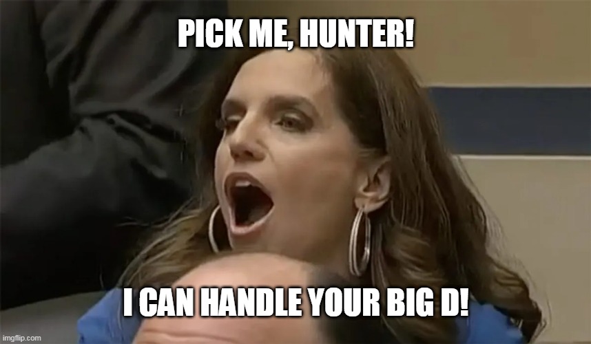 Hunter Biden | PICK ME, HUNTER! I CAN HANDLE YOUR BIG D! | image tagged in nancy mace,big d | made w/ Imgflip meme maker