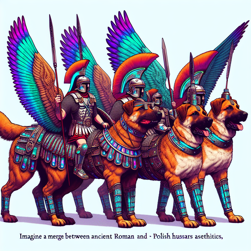 High Quality roman legion style polish hussars riding giant dogs Blank Meme Template
