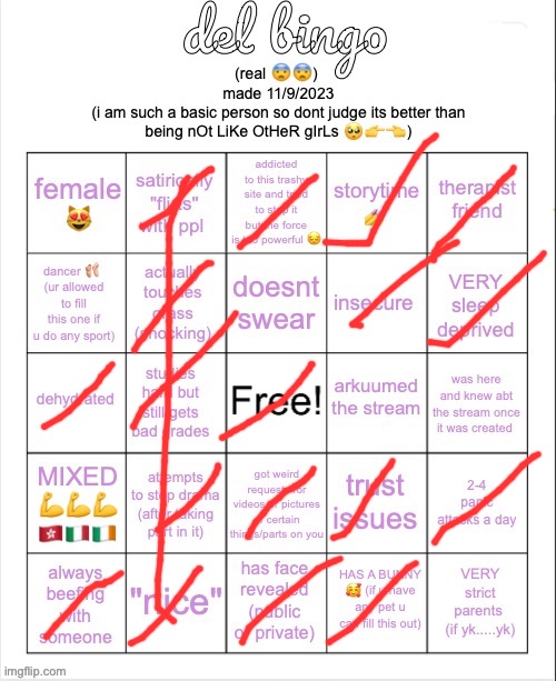 del bingo (real) | image tagged in del bingo real | made w/ Imgflip meme maker