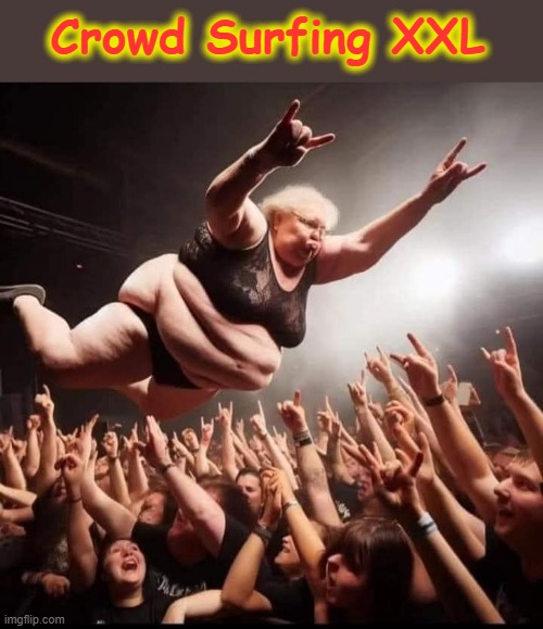 Catch a Big One ! | Crowd Surfing XXL | image tagged in surfing | made w/ Imgflip meme maker