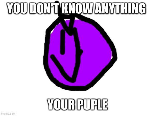 YOU DON'T KNOW ANYTHING YOUR PURPLE | made w/ Imgflip meme maker