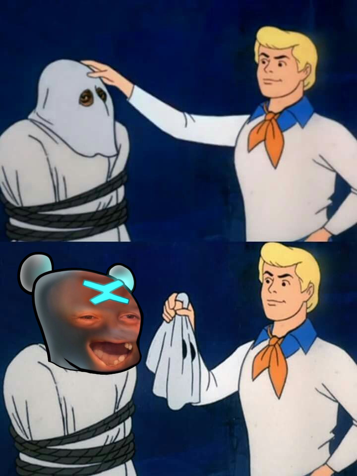 Scooby doo hypey risitas mask reveal Blank Meme Template