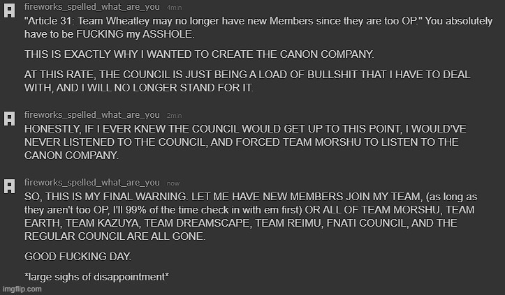 Rant about Article 31 in the council to Red_Memes | made w/ Imgflip meme maker
