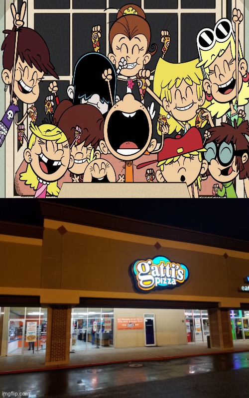 The Loud Kids are Going to Mr. Gatti's Pizza | image tagged in the loud house,lincoln loud,lori loud,deviantart,houston,memes | made w/ Imgflip meme maker