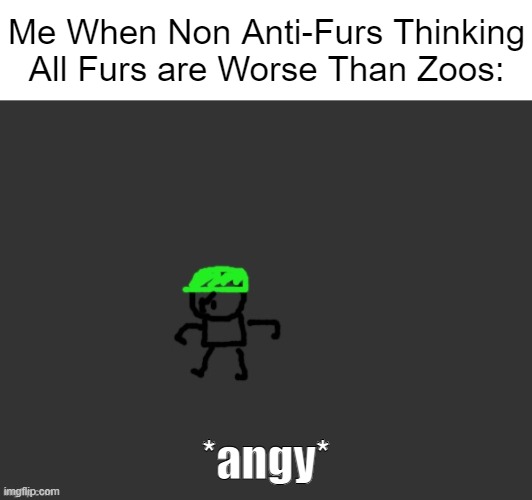 Original Shitpost By Me. | Me When Non Anti-Furs Thinking All Furs are Worse Than Zoos:; *angy* | image tagged in badly drawn davis,shitpost,furry | made w/ Imgflip meme maker