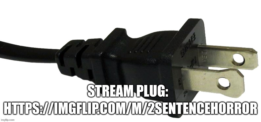 plug | STREAM PLUG:; HTTPS://IMGFLIP.COM/M/2SENTENCEHORROR | image tagged in plug | made w/ Imgflip meme maker