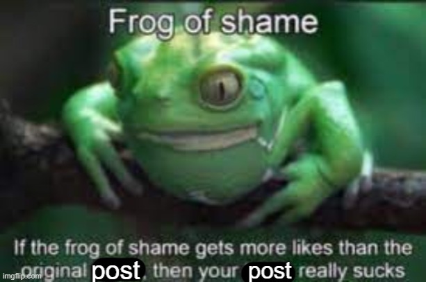 Frog of Shame | image tagged in frog of shame | made w/ Imgflip meme maker