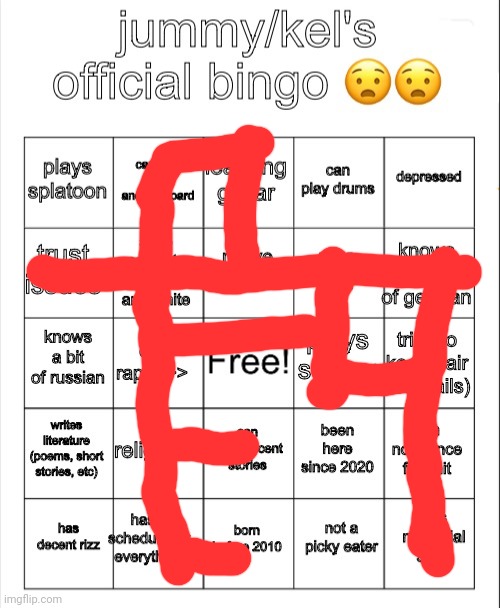 Fuck having rizz and those damn pickup lines. | image tagged in jummy/kel's bingo | made w/ Imgflip meme maker