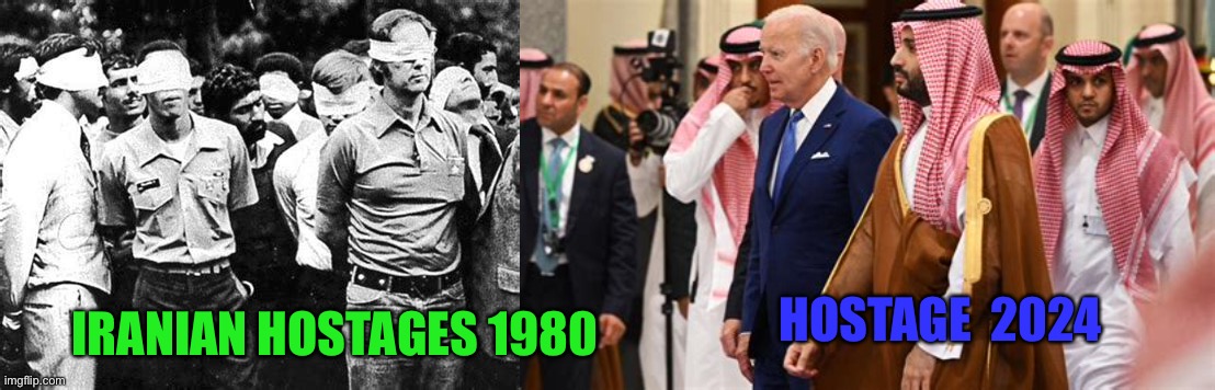 Weak Democrat Leadership repeats itself | HOSTAGE  2024; IRANIAN HOSTAGES 1980 | image tagged in gifs,biden,democrat,weak,incompetence | made w/ Imgflip meme maker
