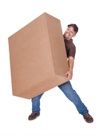 Man holding big box Blank Meme Template