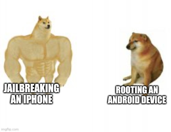 JAILBREAKING AN IPHONE; ROOTING AN ANDROID DEVICE | made w/ Imgflip meme maker